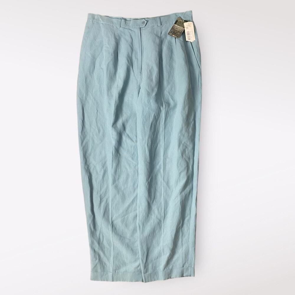 Lauren Ralph Lauren Vintage NWT Silk Linen Blend Wide Leg Pants Size 14W‎